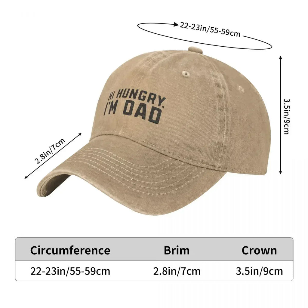 Hungry Dad Joke funny dad pun humor gift for father Baseball Cap sun caps Bobble Hat Beach Outing Mens Tennis Women's