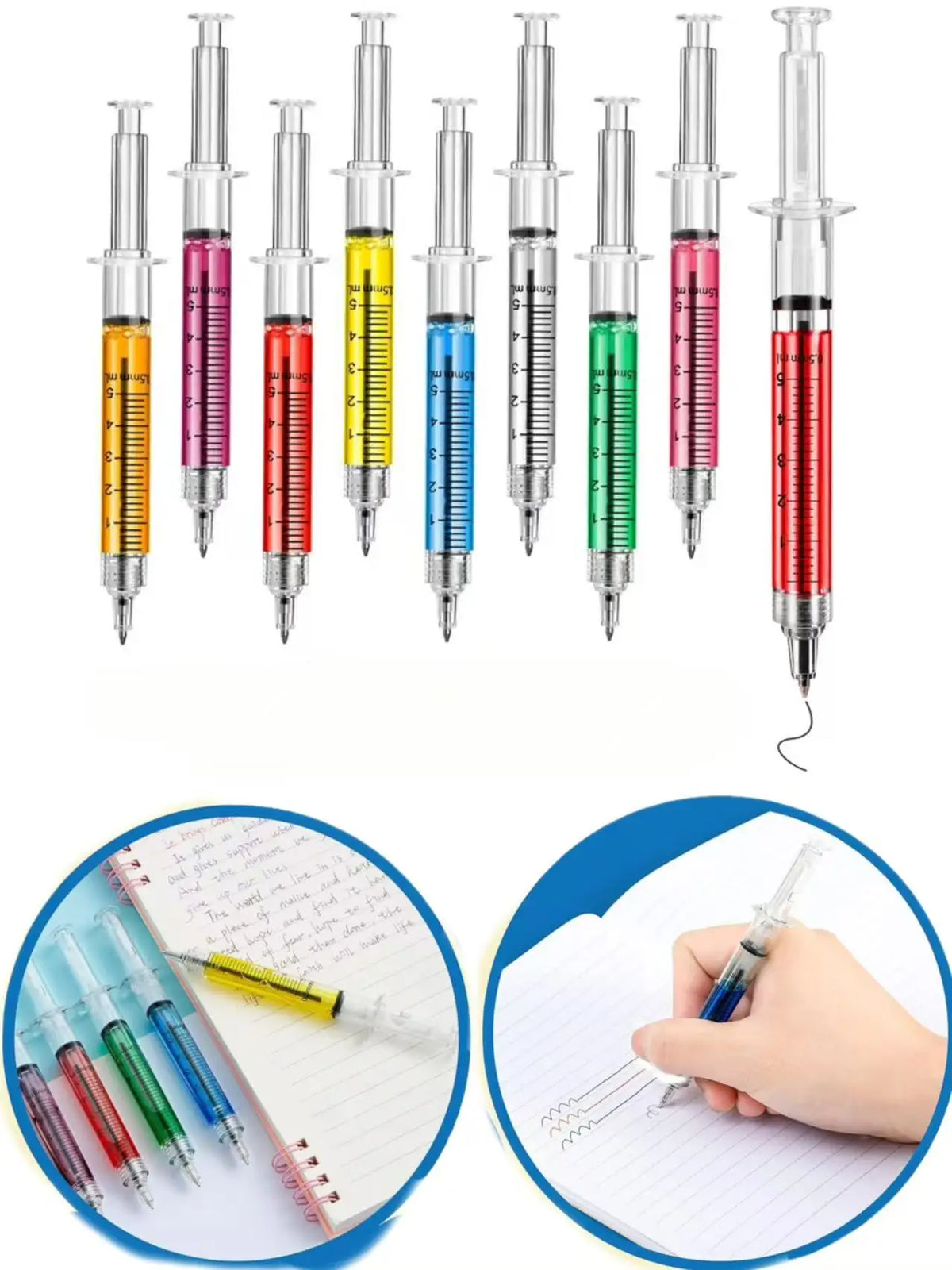 Bolígrafos con Forma de Jeringa Médica – Pack Papelería Original