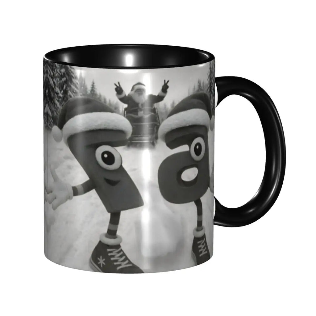 Taza Six Seven 6-7 Brainrot | Taza de Café Divertida de Cerámica Negra