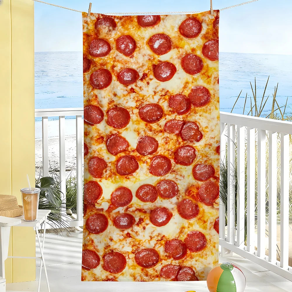 Toalla de Playa Microfibra – Diseños de Comida Divertidos y Secado Rápido